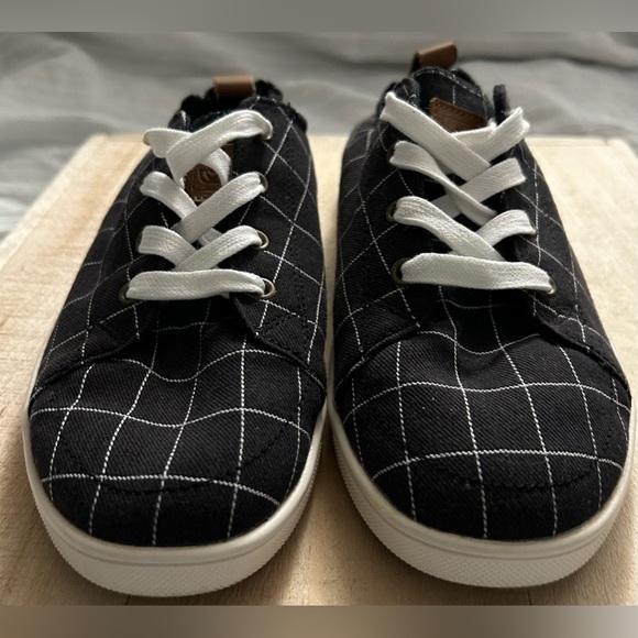 WOMEN’S SPENCO WINDOWPAYNE BLACK CANVAS IVORY COMFORT SPORT SNEAKERS SHOES 8.5 B - Picture 3 of 8